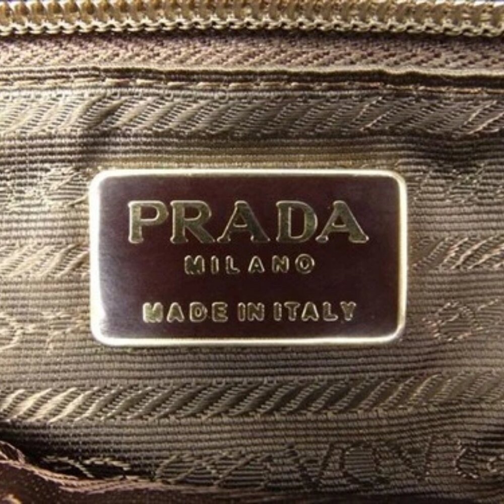 Prada Tote bag Brown Lamb leather Woman unisex Authentic Used T9087 - Picture 8 of 9